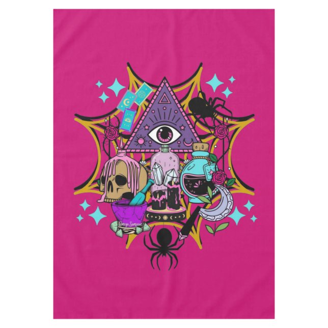 Toalha De Mesa Witchy Vibes and Spiders (Frente)
