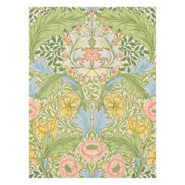Toalha De Mesa Wm Morris Myrtle Floral Arte Novo Pastel (Frente)