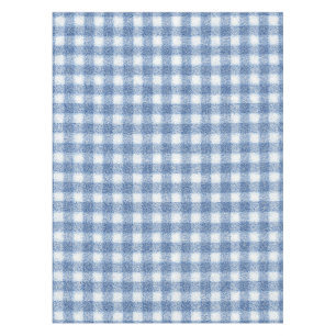 Toalha De Mesa Xadrez Azul e Branco Clássico