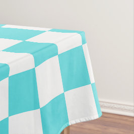 Toalha De Mesa Xadrez azul turquesa clássico visual