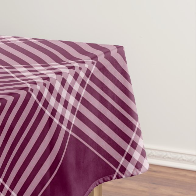 Toalha De Mesa Xadrez Burgundy E Branco (Posição Original)