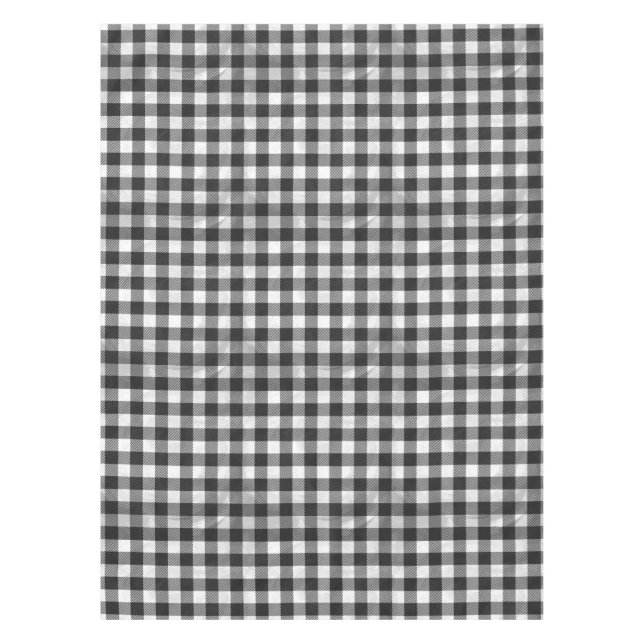 Toalha De Mesa Xadrez Checkered preto e branco (Frente)