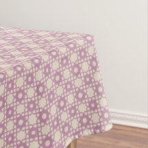 Toalha de Mesa Xadrez com Flor Roxa