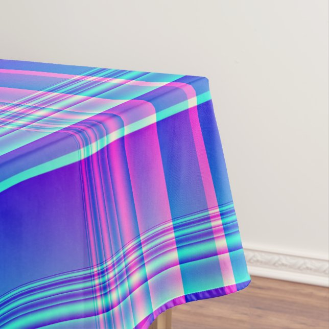 Toalha De Mesa Xadrez cor-de-rosa e azul Checkered (Posição Original)