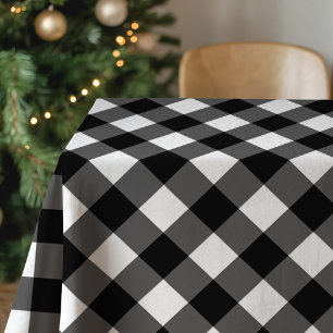 Toalha De Mesa Xadrez de Búfalo Branco e Negro Russo