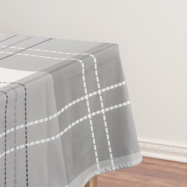 Toalha De Mesa Xadrez de Búfalo Preto e Branco (Posição Original)