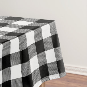 Toalha De Mesa Xadrez de Buffalo Preto e Branco