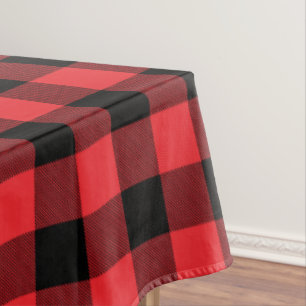 Toalha De Mesa Xadrez de Buffalo - Verificação de Preto Vermelho