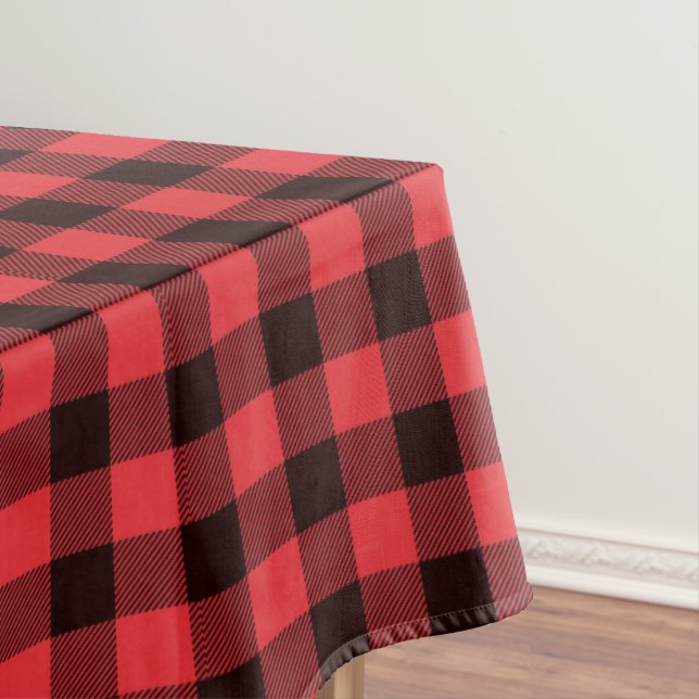 Toalha De Mesa Xadrez de Buffalo Vermelho (Posição Original)