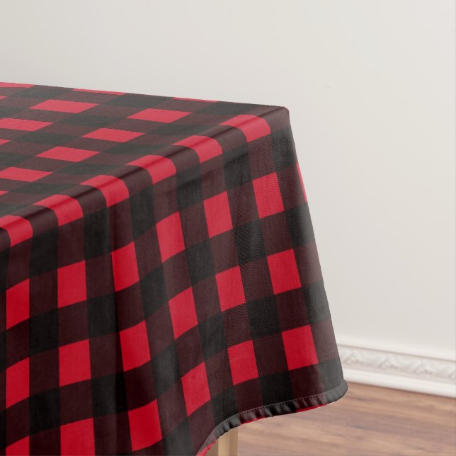 Toalha De Mesa Xadrez de Buffalo Vermelho (Posição Original)