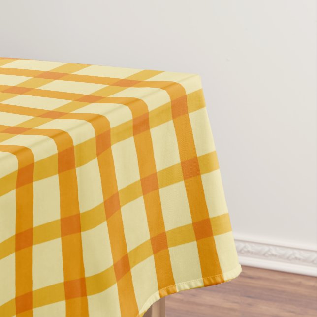 Toalha De Mesa Xadrez de Gingham Amarelo para o Verão (Posição Original)