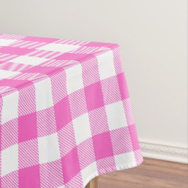 Toalha De Mesa Xadrez de Gingham Rosa e Branco