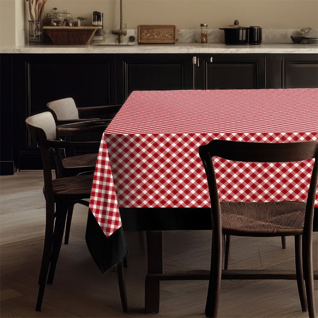 Toalha De Mesa Xadrez de Lumberjack Tablecloth Vermelho Sensação  (Lumberjack Plaid Tablecloth Red Black Rustic Feel)