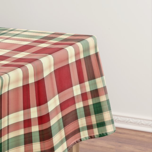 Toalha De Mesa Xadrez de Natal 06-Cotton Tablecloth 52x70 (Posição Original)