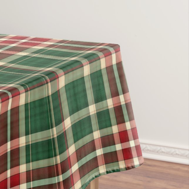 Toalha De Mesa Xadrez de Natal 08-Cotton Tablecloth 52x70 (Posição Original)
