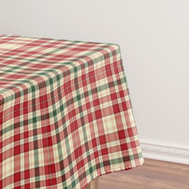 Toalha De Mesa Xadrez de Natal 18-Cotton Tablecloth 52x70 (Posição Original)