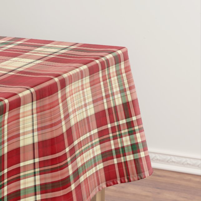 Toalha De Mesa Xadrez de Natal 23-Cotton Tablecloth 52x70 (Posição Original)