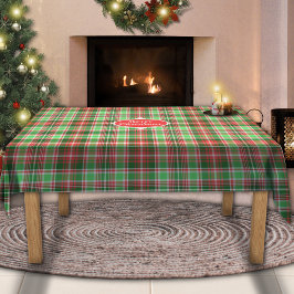 Toalha De Mesa Xadrez de Natal Feliz e Clássico Vermelho Verde Fe