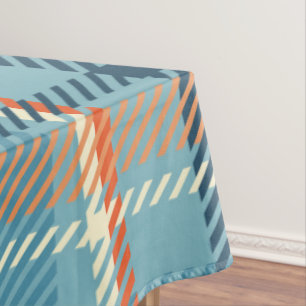 Toalha De Mesa Xadrez de Natal Verificar padrão branco bege azul