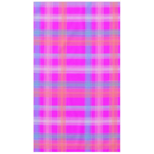 Toalha De Mesa xadrez de tartã rosa chocante