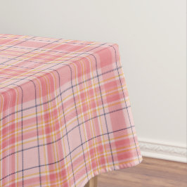 Toalha De Mesa Xadrez de Tartan a rosa, pêssego, amarelo, preto,