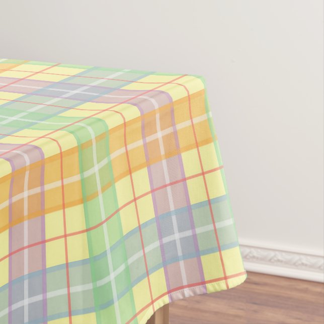 Toalha De Mesa Xadrez de Tartan Amarelo (Posição Original)