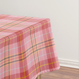 Toalha De Mesa Xadrez de Tartan rosa, laranja, amarelo, preto