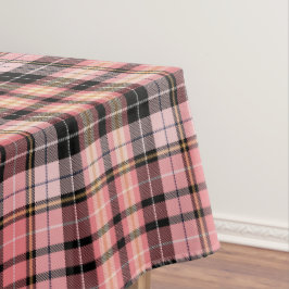 Toalha De Mesa Xadrez de Tartan rosa, pêssego, preto
