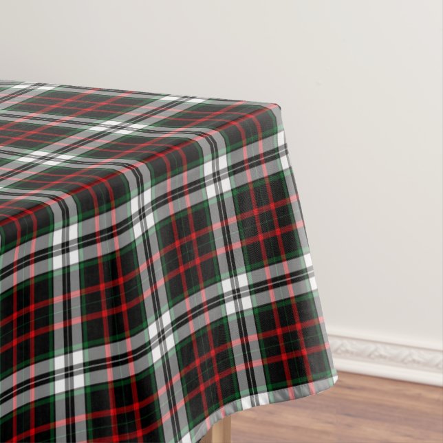 Toalha De Mesa Xadrez de Tartan Vermelho, Verde, Preto e Branco (Posição Original)