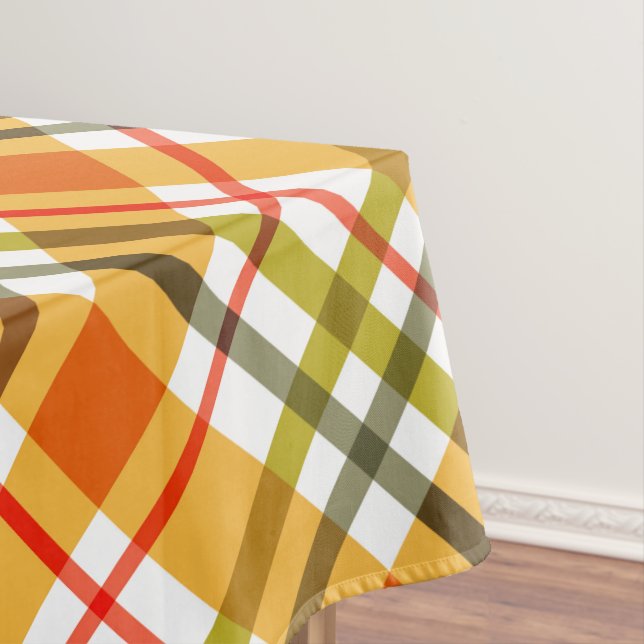 Toalha De Mesa Xadrez Deslizante de Ação de Graças do outono (Posição Original)