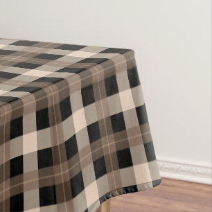 Toalha De Mesa Xadrez do criador/padrão tartano marrom e preto