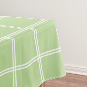 Toalha De Mesa Xadrez dobro verde e branca da hortelã da listra