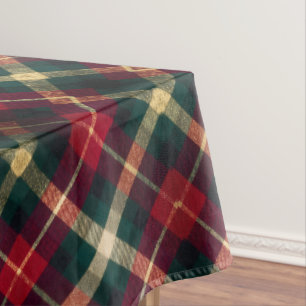 Toalha De Mesa Xadrez Escocês Tradicional Vermelho e Verde Tartan
