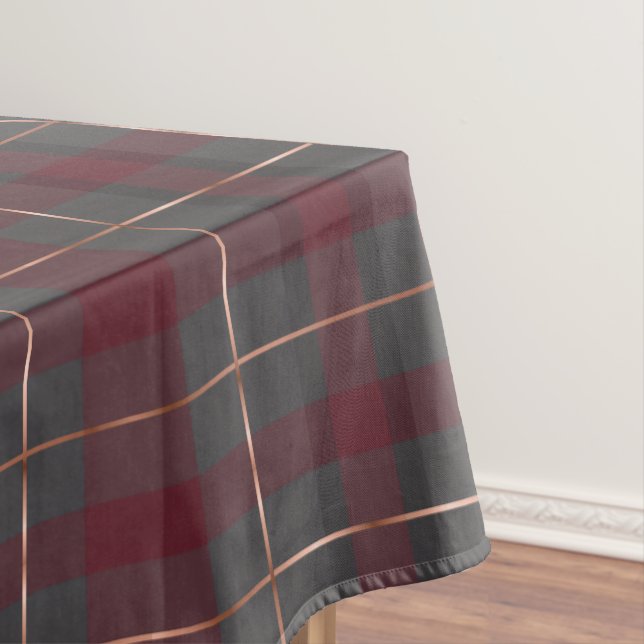 Toalha De Mesa Xadrez Escocês Vermelho e Cinza Clássico (Posição Original)