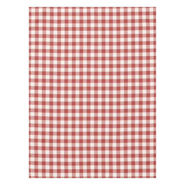Toalha De Mesa Xadrez Gingham Clássico Vermelho (Frente)