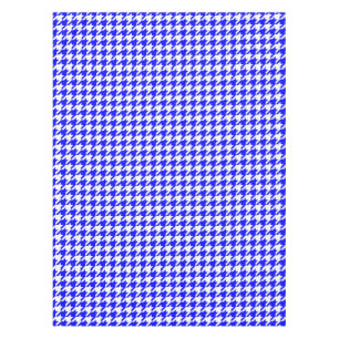 Toalha De Mesa Xadrez Houndstooth Azul Branco