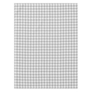 Toalha De Mesa Xadrez Houndstooth Branco Cinza Cinza-Cinza