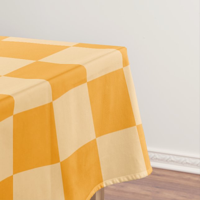 Toalha De Mesa Xadrez Laranja e Laranja Claro (Posição Original)