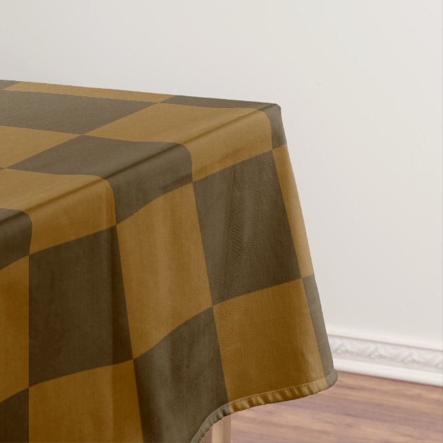 Toalha De Mesa Xadrez Marrom Escuro e Claro Seamless (Posição Original)