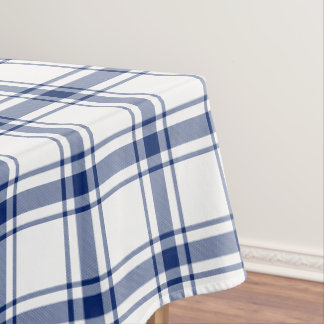Toalha De Mesa Xadrez Náutico Azul e Branco
