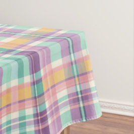 Toalha De Mesa Xadrez Pastel Suave