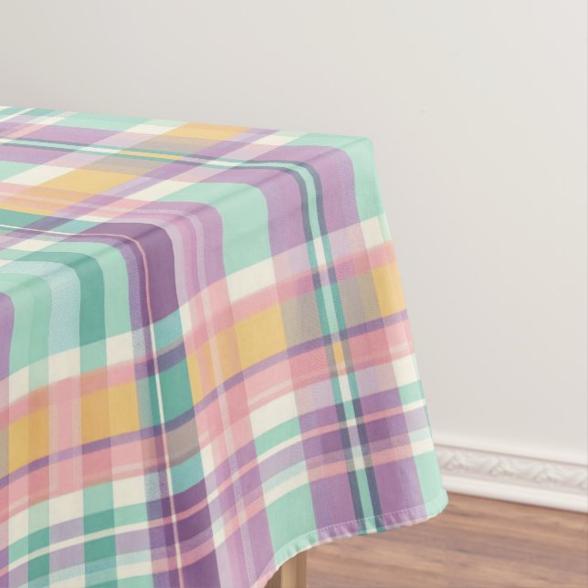 Toalha De Mesa Xadrez Pastel Suave  (Posição Original)