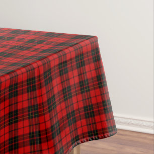 Toalha De Mesa Xadrez preta vermelha do tartan do clã de Brodie