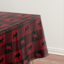 Toalha De Mesa Xadrez preta vermelha dos alces