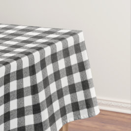 Toalha De Mesa Xadrez Preto e Branco Rústico | Quadriculado