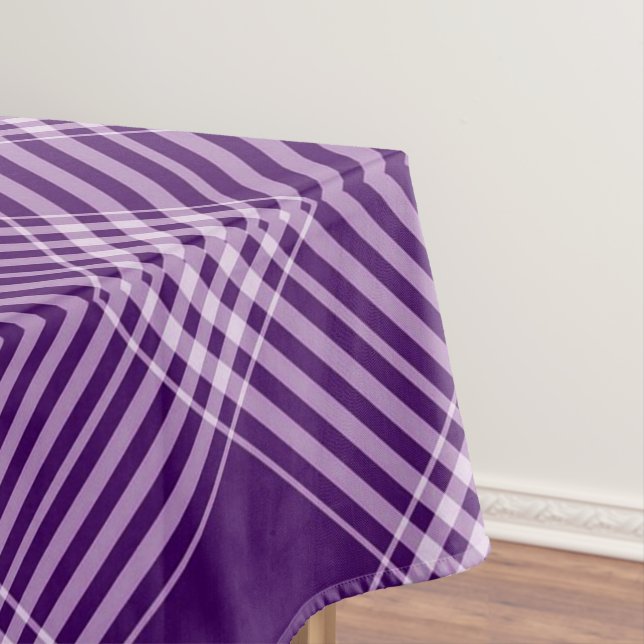 Toalha De Mesa Xadrez Real Roxo-Branco (Posição Original)