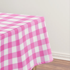 Toalha De Mesa Xadrez Rosa e Branco