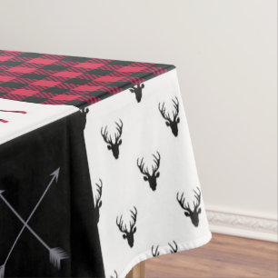 Toalha De Mesa Xadrez russa Buffalo - Patchwork Red White Natal