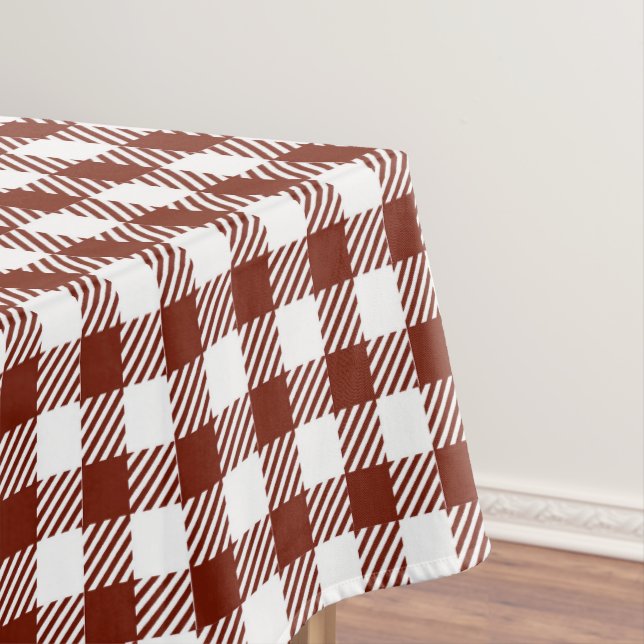 Toalha De Mesa Xadrez Russo Nutmeg Brown Gingham Buffalo (Posição Original)
