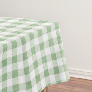 Toalha De Mesa Xadrez Rustic Neutral Sage Gingham